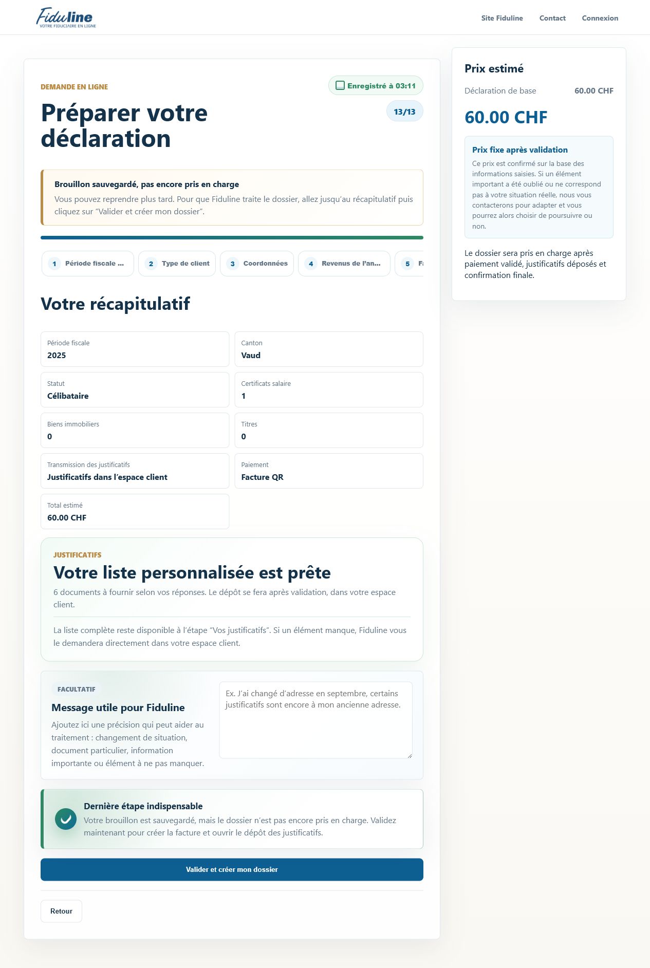Valider le dossier